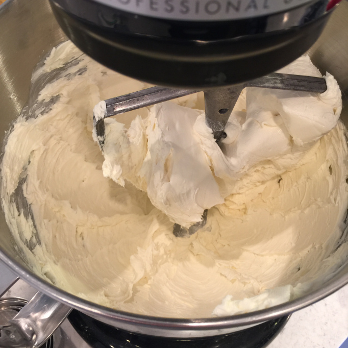 cream cheese in the KitchenAid mixer