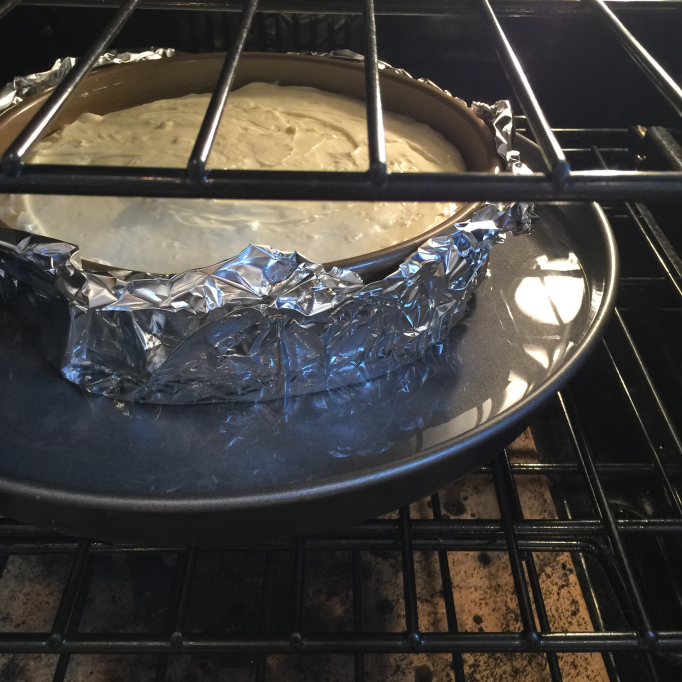 cheesecake in oven