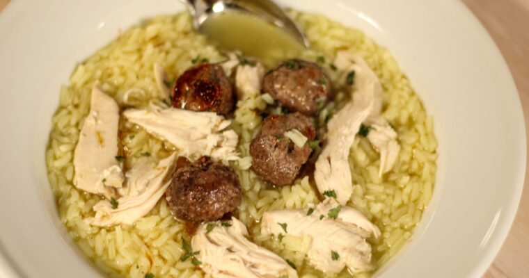 Shooba: Middle Eastern chicken, meatball and rice soup